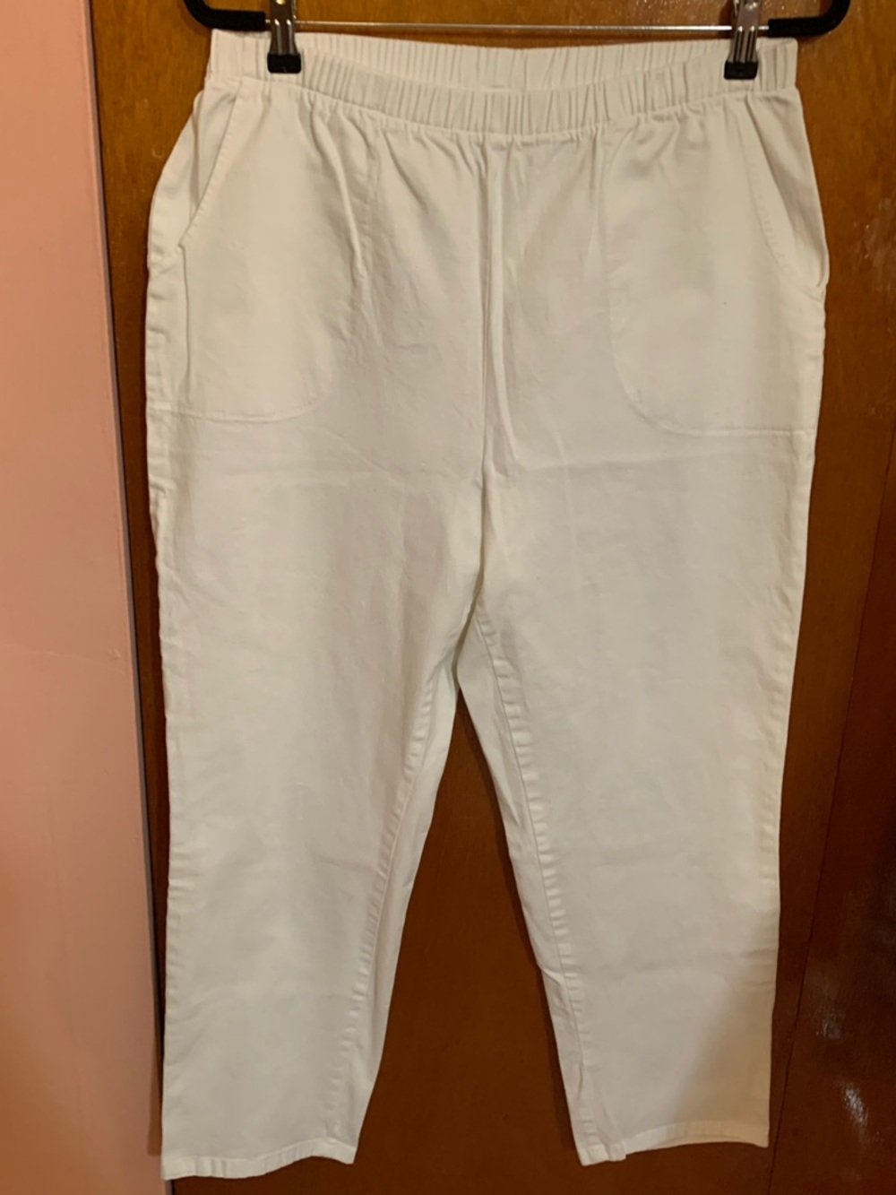 Denim&Co White Straight Leg Pull On Pants LP